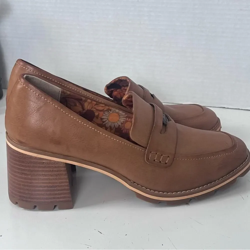 Korks Corsica Penny Loafer Women’s 10 Lugged Heel Slip On Tan New Without Box - Picture 3 of 10